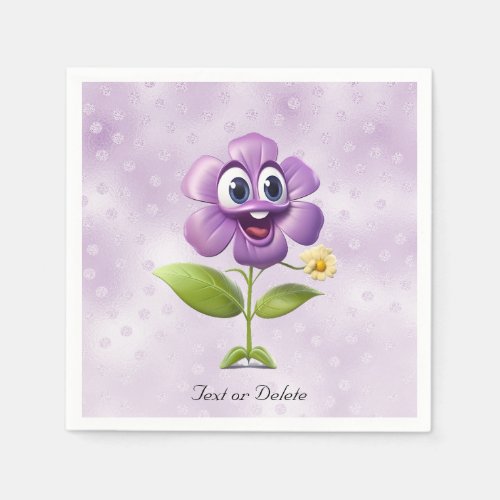 Purple Flower Paper Napkin