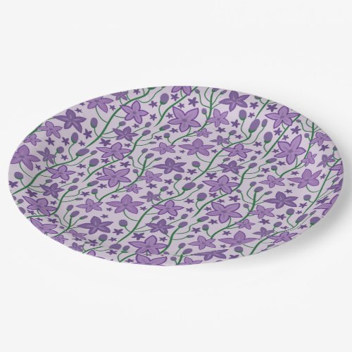 Purple Flower Paper Plate