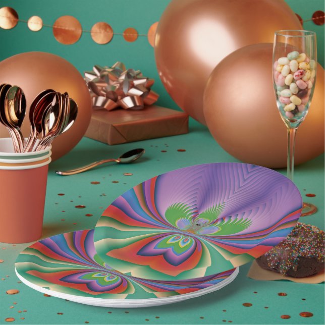 Purple Flower Paper Plates (Multi)