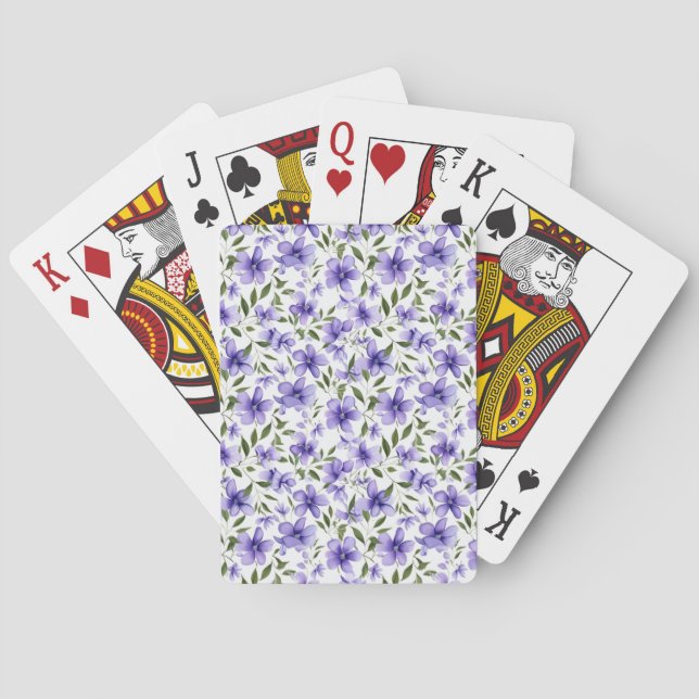 Purple Flower Passion Poker Cards (Back)