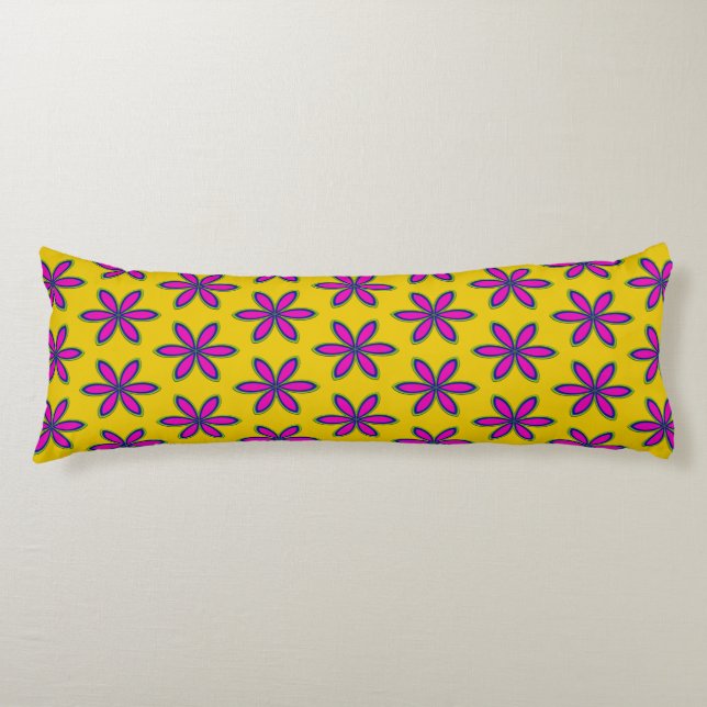 Purple Flower Patch Body Pillow (Front)