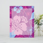 Purple Flower Pattern 8.5" x 11"Letterhead (Standing Front)