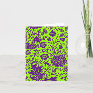 Purple Flower Pattern Blank Notecards