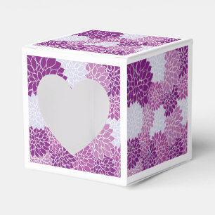 Purple Flower Pattern Favor Boxes