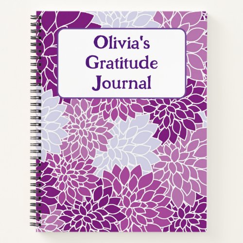 Purple Flower Pattern Gratitude Journal