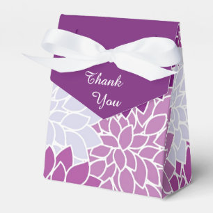 Purple Flower Pattern Thank You Favor Boxes