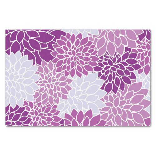 Purple Flower Pattern Tissue Paper
