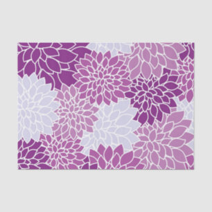 Purple Flower Pattern Tissue Paper