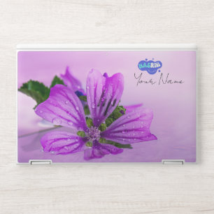 Purple flower & personalize logo HP Laptop Skin