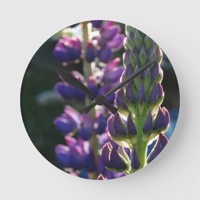Purple flower Photography Wall Clock (Front)