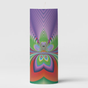 Purple Flower Pillar Candle