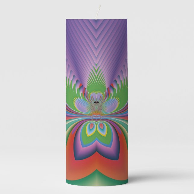 Purple Flower Pillar Candle (Front)