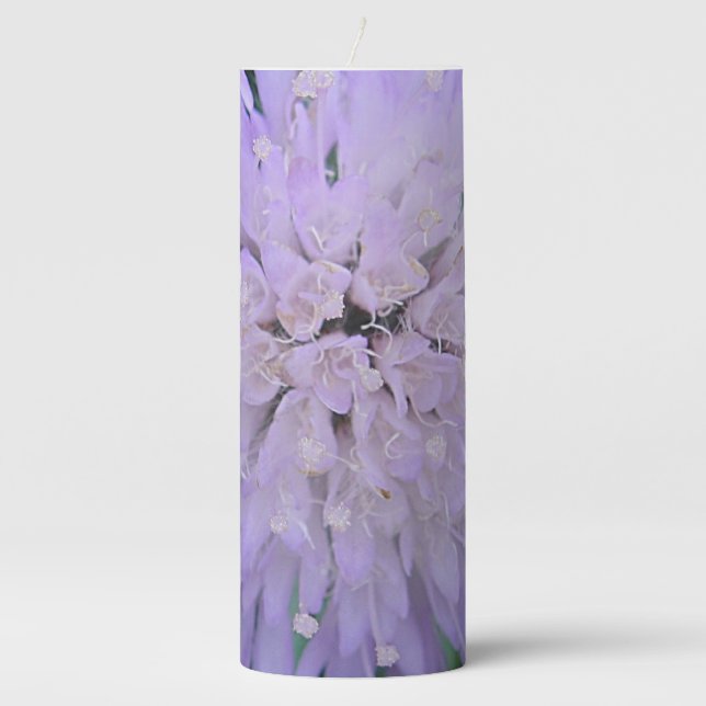Purple flower pillar candle (Front)