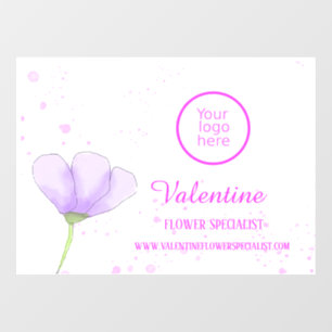 Purple Flower Pink Splash Flower Specialist Window Cling