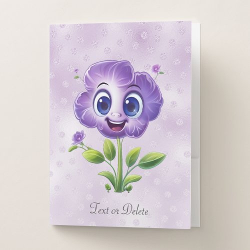 Purple Flower Pocket Folder