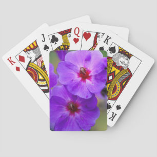 Purple flower poker cards