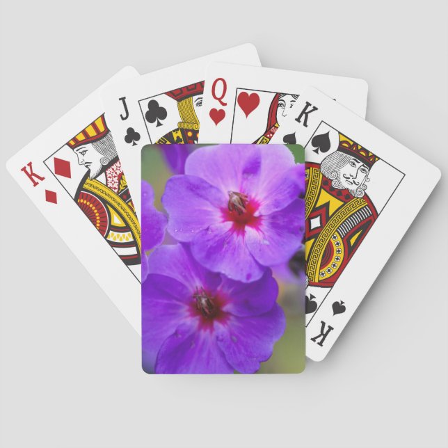 Purple flower poker cards (Back)