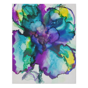 Purple Flower Power Faux Canvas Print