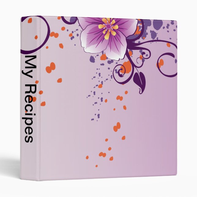 Purple Flower Prairie Rose Binder (Front/Spine)