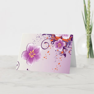 Purple Flower Prairie Rose Card