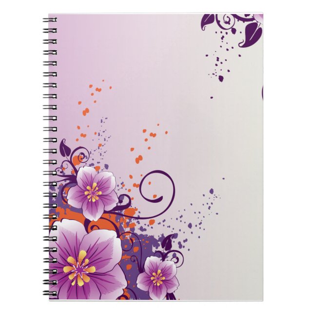 Purple Flower Prairie Rose Notebook (Front)