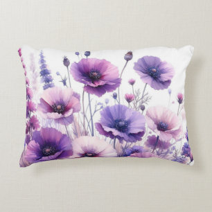 Purple Flower Pretty Floral Accent Pillow