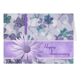 Purple Flowers Happy Anniversary Gifts on Zazzle