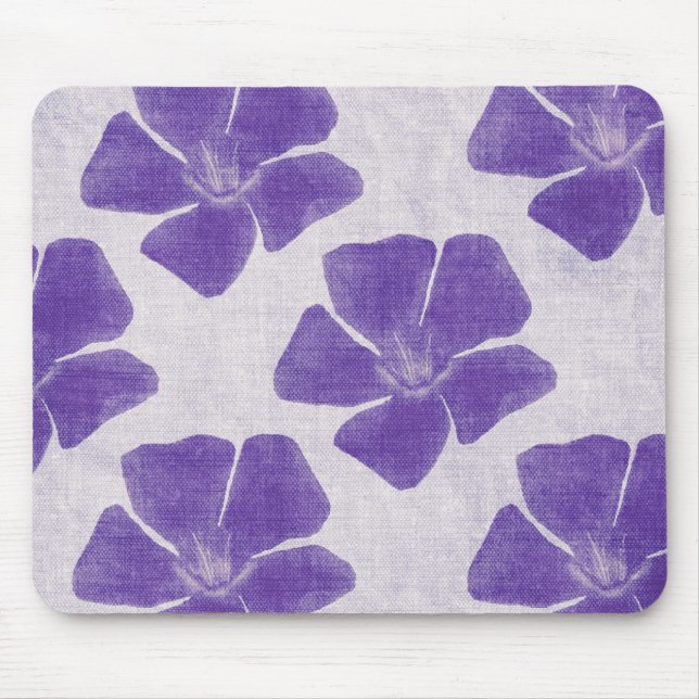Purple Flower Print Mousepad (Front)
