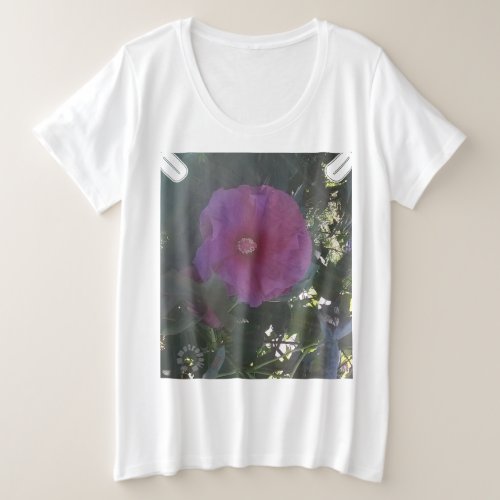 PURPLE Flower Print ZAZZLE Plus Size T_Shirt