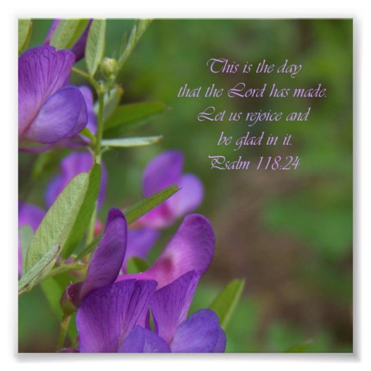 Purple Flower Psalm 11824 Bible Verse Photo Print