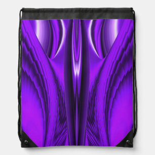 Purple Flower Rainbow Dreams , Angel Wings Drawstring Bag