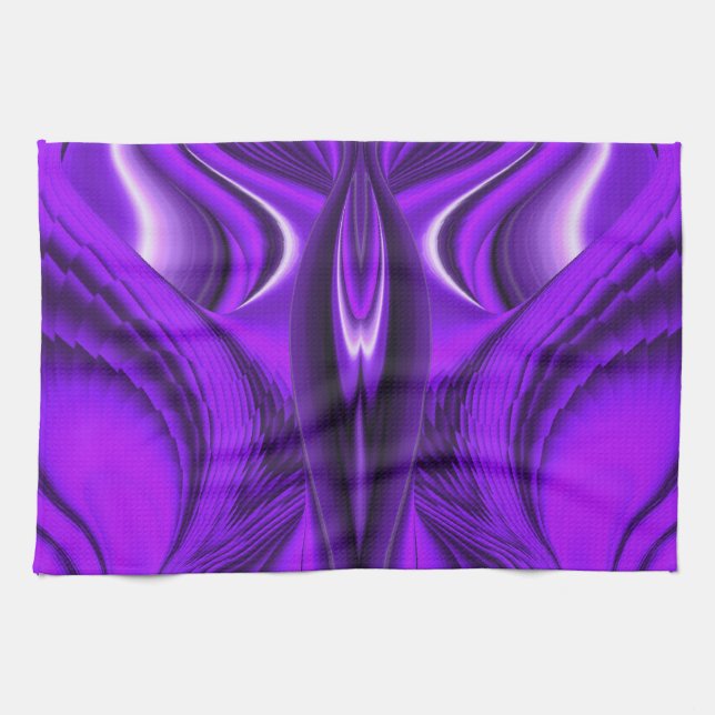 Purple Flower Rainbow Dreams Angel Wings Kitchen Towel (Horizontal)