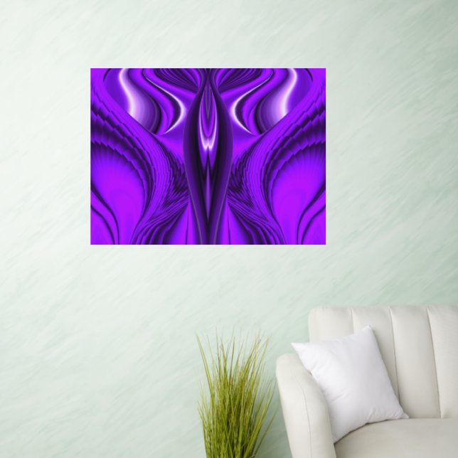 Purple Flower Rainbow Dreams Angel Wings Wall Decal (Living Room)