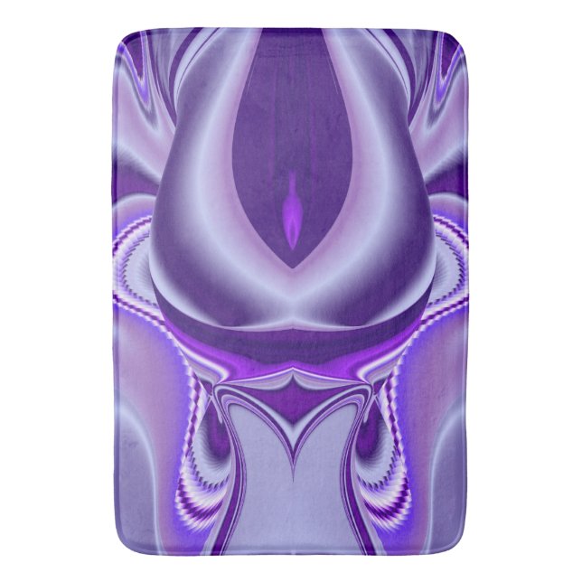 Purple Flower Rainbow Dreams Bath Mat (Front Vertical)