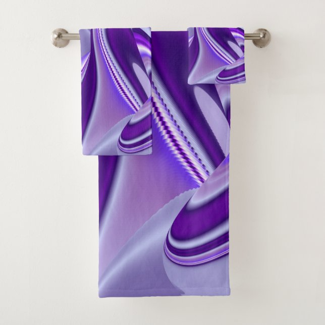 Purple Flower Rainbow Dreams Bath Towel Set (Insitu)