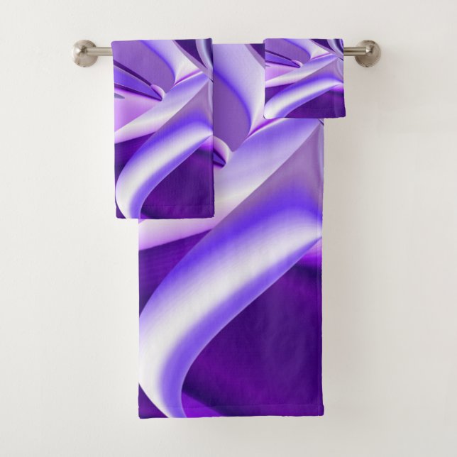 Purple Flower Rainbow Dreams Bath Towel Set (Insitu)