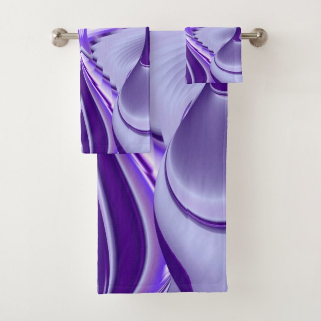 Purple Flower Rainbow Dreams Bath Towel Set (Insitu)