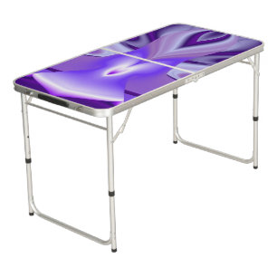 Purple Flower Rainbow Dreams Beer Pong Table