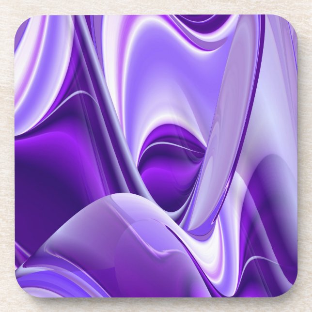 Purple Flower Rainbow Dreams Beverage Coaster (Front)