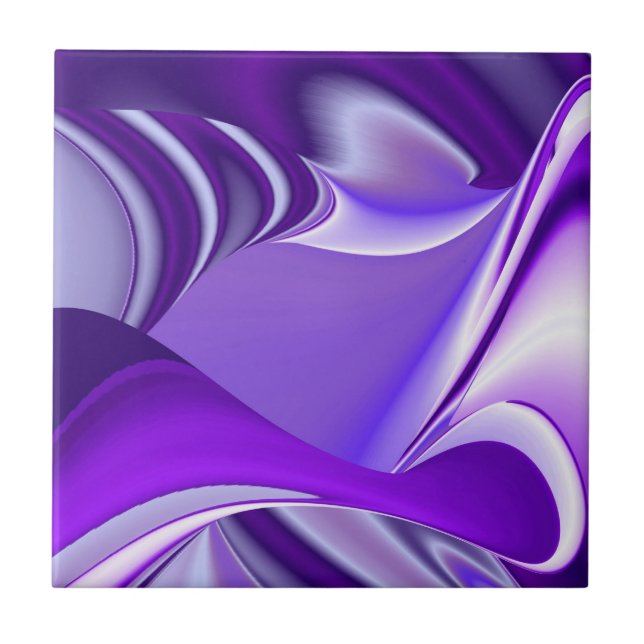 Purple Flower Rainbow Dreams Ceramic Tile (Front)