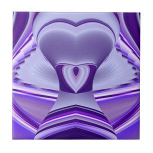 Purple Flower Rainbow Dreams Ceramic Tile