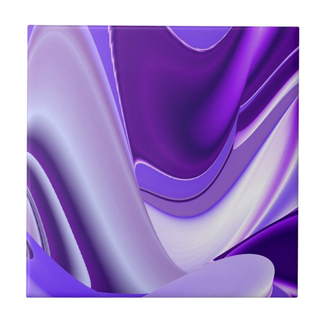 Purple Flower Rainbow Dreams Ceramic Tile (Front)