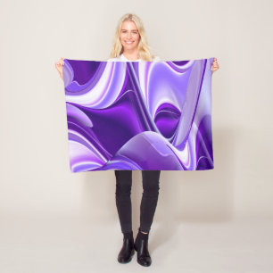 Purple Flower Rainbow Dreams Fleece Blanket