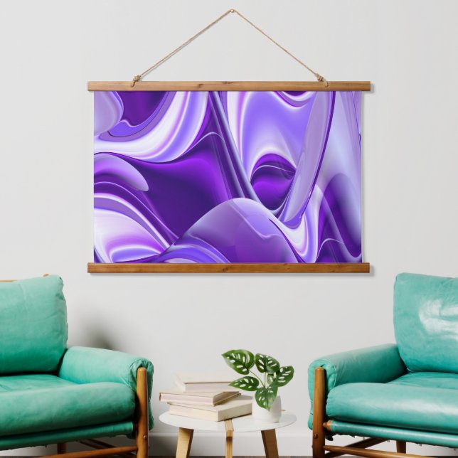 Purple Flower Rainbow Dreams Hanging Tapestry (Living Room)