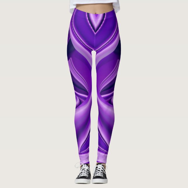 Purple Flower Rainbow Dreams Leggings (Front)