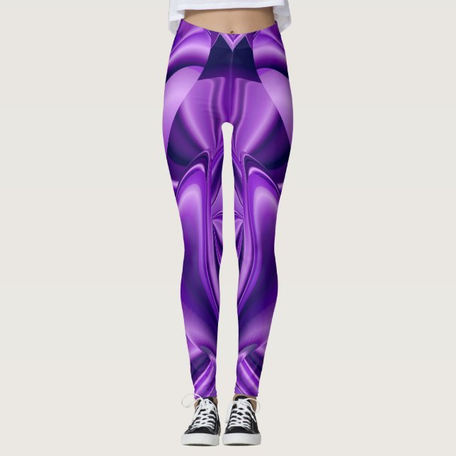 Purple Flower Rainbow Dreams Leggings (Front)