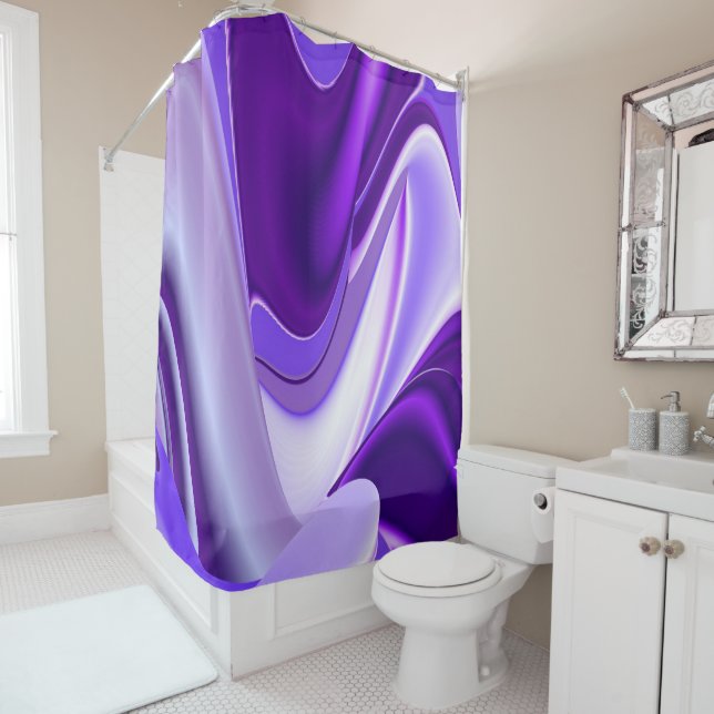 Purple Flower Rainbow Dreams Shower Curtain (In Situ)
