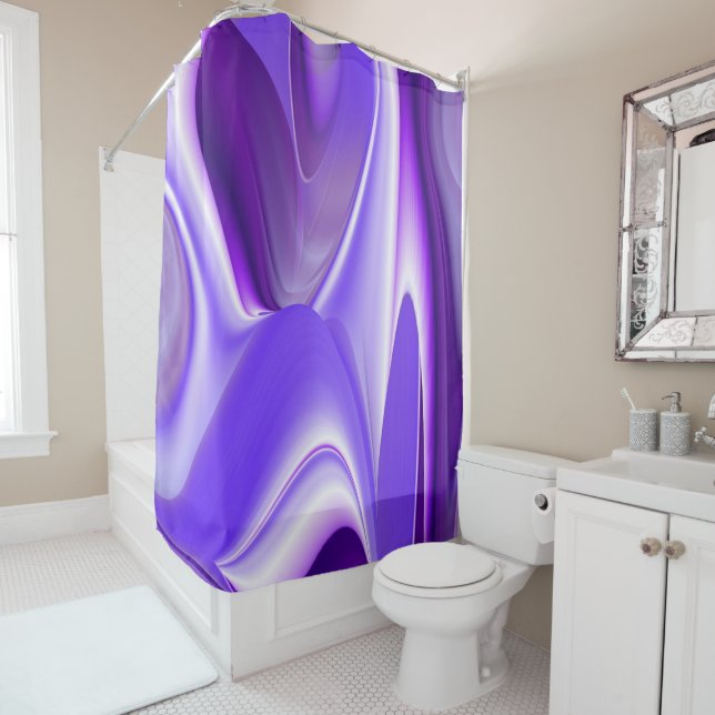 Purple Flower Rainbow Dreams Shower Curtain (In Situ)