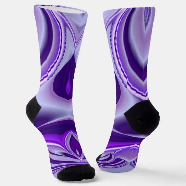 Purple Flower Rainbow Dreams Socks (Angled)