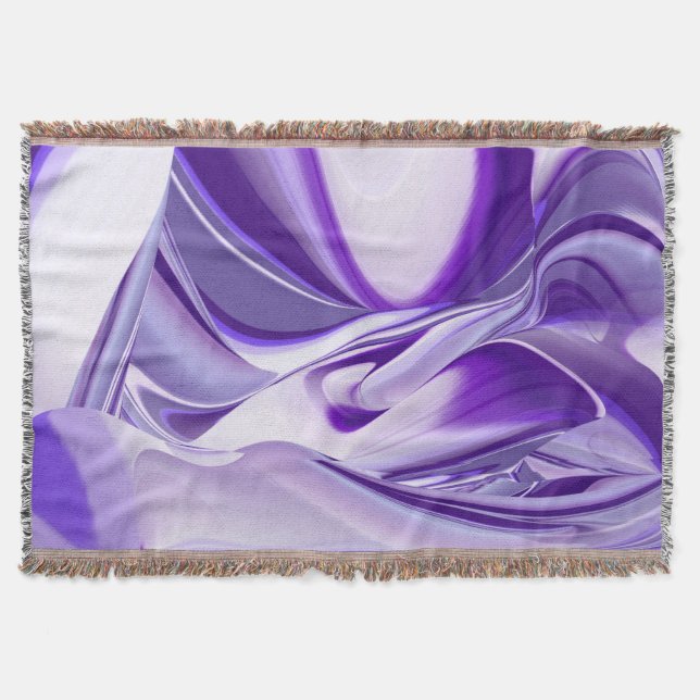 Purple Flower Rainbow Dreams Throw Blanket (Front)